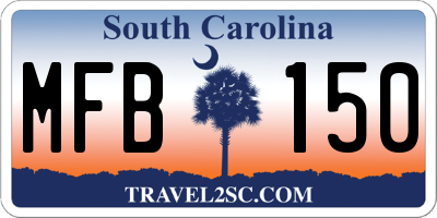 SC license plate MFB150
