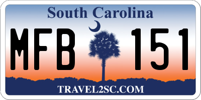 SC license plate MFB151