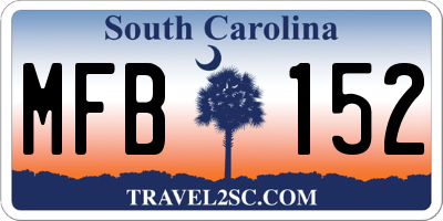 SC license plate MFB152