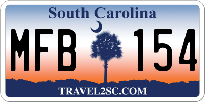 SC license plate MFB154