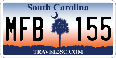 SC license plate MFB155