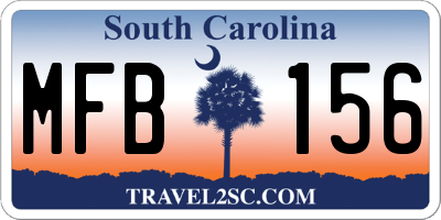 SC license plate MFB156