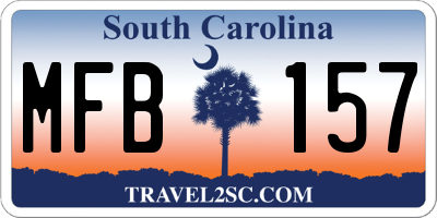 SC license plate MFB157