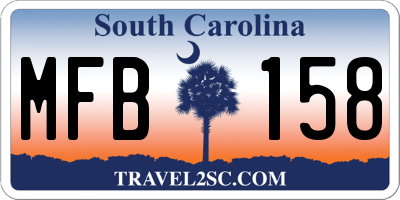 SC license plate MFB158