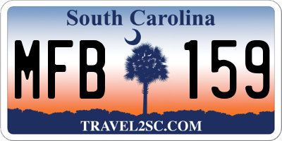 SC license plate MFB159