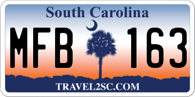 SC license plate MFB163