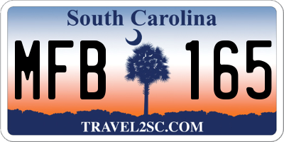 SC license plate MFB165