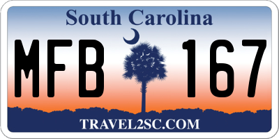 SC license plate MFB167