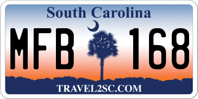 SC license plate MFB168