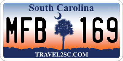 SC license plate MFB169