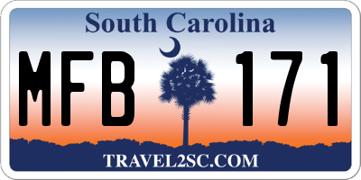 SC license plate MFB171