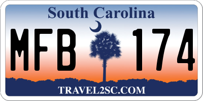 SC license plate MFB174