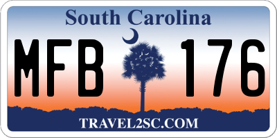 SC license plate MFB176