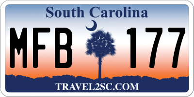 SC license plate MFB177