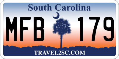 SC license plate MFB179