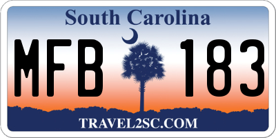 SC license plate MFB183