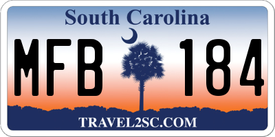 SC license plate MFB184