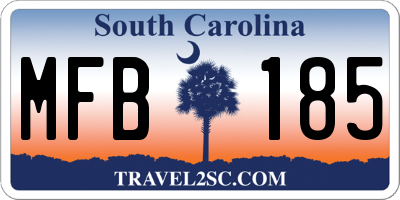 SC license plate MFB185