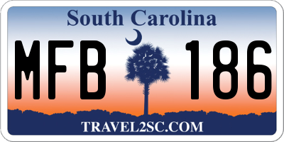SC license plate MFB186