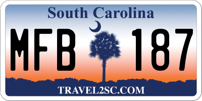 SC license plate MFB187
