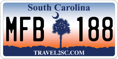 SC license plate MFB188