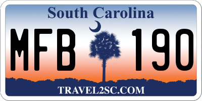 SC license plate MFB190