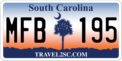 SC license plate MFB195