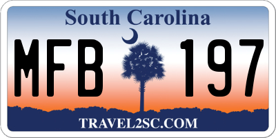 SC license plate MFB197