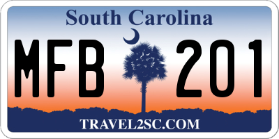 SC license plate MFB201