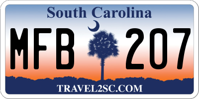 SC license plate MFB207