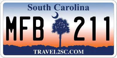 SC license plate MFB211
