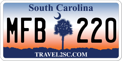 SC license plate MFB220