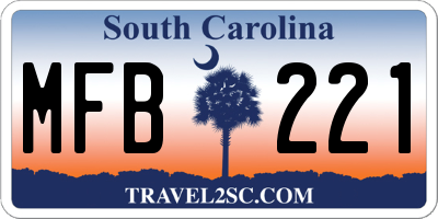 SC license plate MFB221