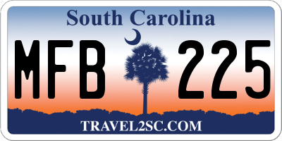 SC license plate MFB225