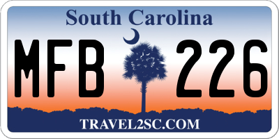 SC license plate MFB226