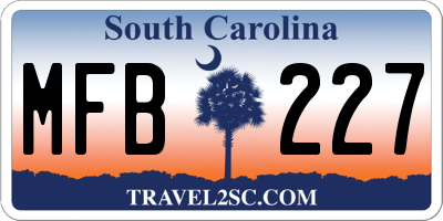 SC license plate MFB227