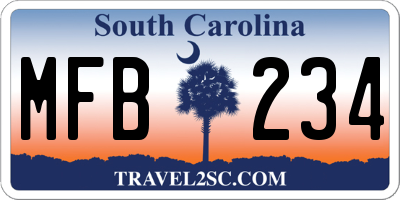 SC license plate MFB234