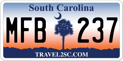SC license plate MFB237