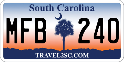 SC license plate MFB240