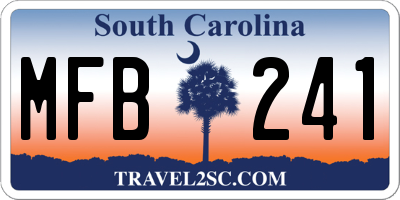 SC license plate MFB241