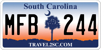 SC license plate MFB244