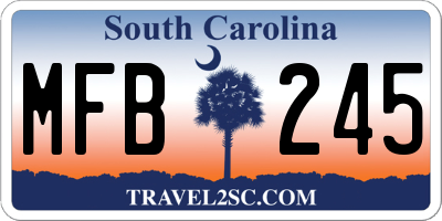 SC license plate MFB245