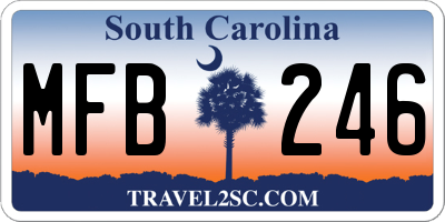 SC license plate MFB246