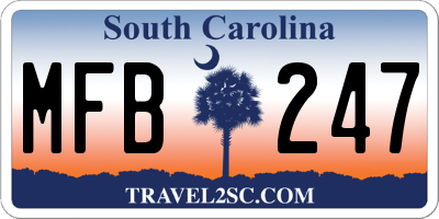 SC license plate MFB247