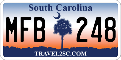 SC license plate MFB248