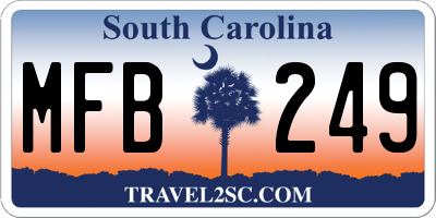 SC license plate MFB249