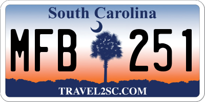 SC license plate MFB251