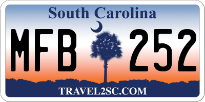SC license plate MFB252