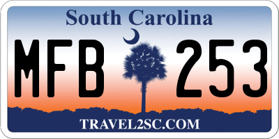 SC license plate MFB253