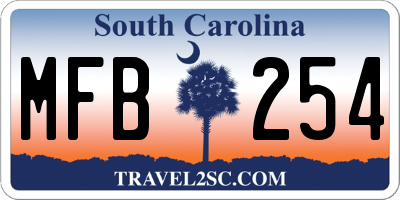SC license plate MFB254